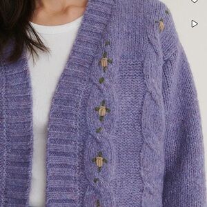 NWT NA-KD Flower Embroidery Knitted Cardigan (XS) Sold Out